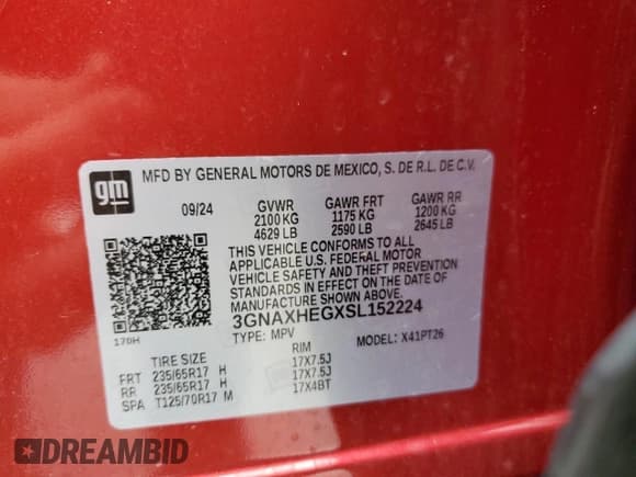 ✅ 2025 Chevrolet Equinox FWD LT • VIN: 3GNAXHEGXSL152224 • Lot: 63567485. Wystawiony na Copart z przebiegiem 2 168 mil. Bezpłatny archiwum sprzedaży aukcyjnych z USA i szczegółowy raport historii pojazdu na DreamBid. Zdjęcie 14.