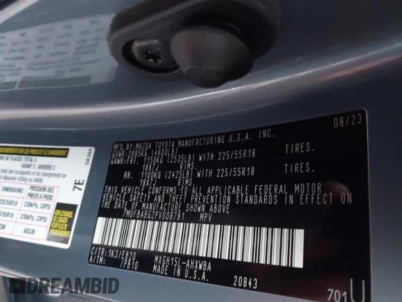 ✅ 2023 Toyota Corolla Cross Hybrid XSE • VIN: 7MUFBABG2PV008781 • Lot: 43659004. Wystawiony na IAAI z przebiegiem 23 595 mil. Bezpłatny archiwum sprzedaży aukcyjnych z USA i szczegółowy raport historii pojazdu na DreamBid. Zdjęcie 9.