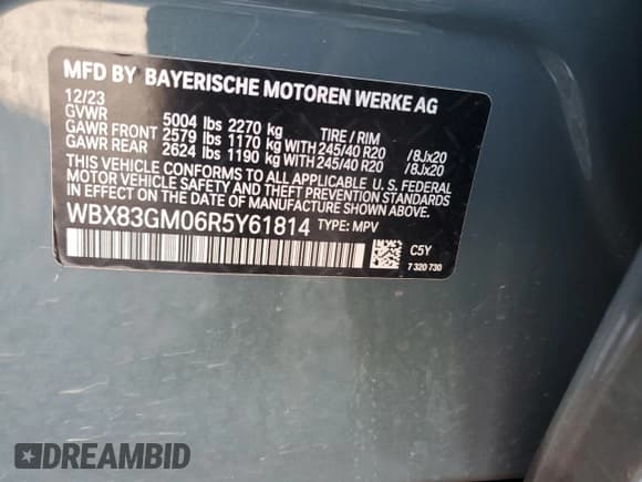 ✅ 2024 BMW X2 M35i • VIN: WBX83GM06R5Y61814 • Lot: 71305425. Wystawiony na Copart z przebiegiem 38 426 mil. Bezpłatny archiwum sprzedaży aukcyjnych z USA i szczegółowy raport historii pojazdu na DreamBid. Zdjęcie 13.