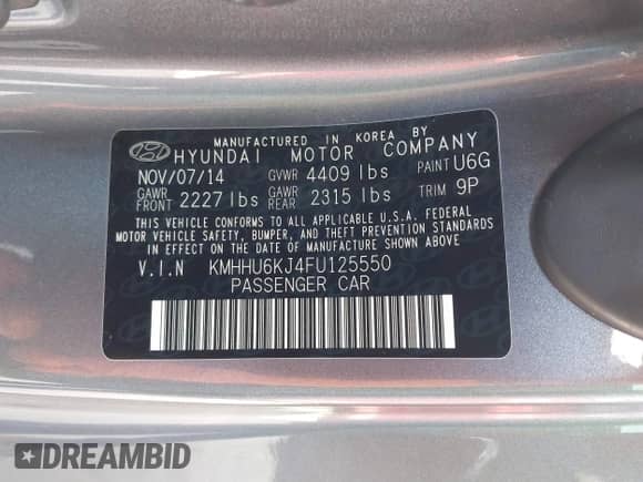 2015 Hyundai Genesis Coupe Ultimate с VIN KMHHU6KJ4FU125550, выставлен на аукционе IAAI как лот 41270465 с пробегом 88 538 миль миль и . История ставок и продаж доступна на DreamBid. Изображение 9.