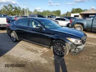 2015 Hyundai Genesis 3.8L z VIN KMHGN4JE7FU027324, wystawiony jako Copart lot #79649444 z przebiegiem 149 600 mil mil oraz Szkoda całkowita • Salvage title. Historia ofert i sprzedaży dostępna na DreamBid. Obrazek 4.