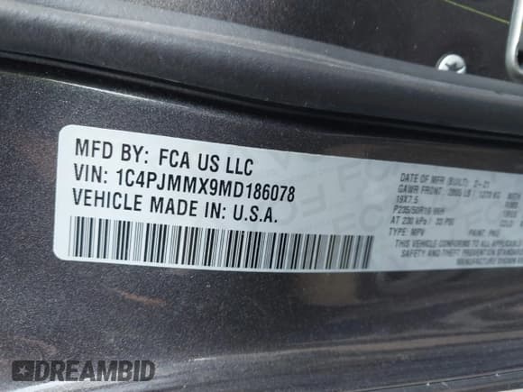 ✅ 2021 Jeep Cherokee Latitude Lux • VIN: 1C4PJMMX9MD186078 • Лот: 41660896. Опубликован ранее на IAAI с пробегом 63 711 миль. Бесплатный доступ к архиву аукционных продаж из США и подробный отчёт об истории автомобиля на DreamBid. Изображение 9.