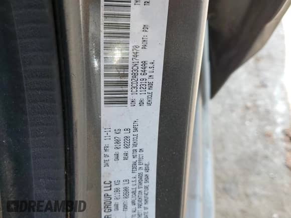 2012 Dodge Avenger SE с VIN 1C3CDZAB3CN174470, выставлен на аукционе Copart как лот 53310114 с пробегом 113 064 миль миль и Списание • Salvage title. История ставок и продаж доступна на DreamBid. Изображение 12.