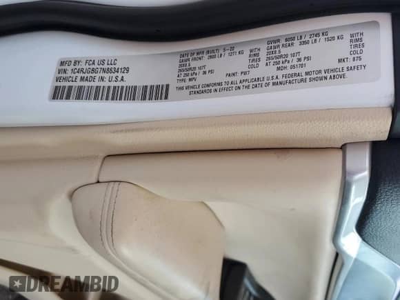 2022 Jeep Grand Cherokee Limited with VIN 1C4RJGBG7N8634129, listed as a Copart auction lot 63610995 with 36,550 mi miles and Salvage title. Bid and sale history available at DreamBid. Image 13.