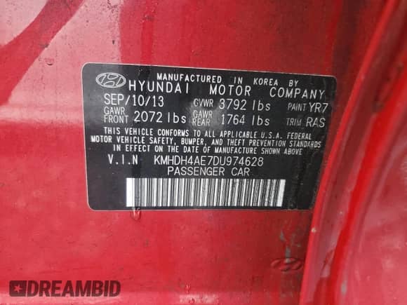 2013 Hyundai Elantra GLS с VIN KMHDH4AE7DU974628, выставлен на аукционе Copart как лот 86424825 с пробегом 149 092 миль миль и Чистый • Clean title. История ставок и продаж доступна на DreamBid. Изображение 12.