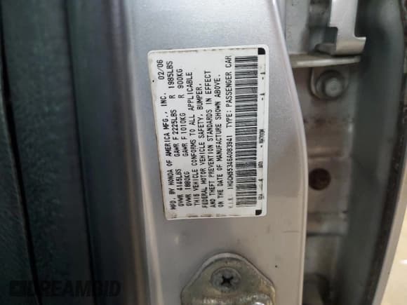 ✅ 2006 Honda Accord LX SE • VIN: 1HGCM55346A083941 • Lot: 60629975. Wystawiony na Copart z przebiegiem 346 238 mil. Bezpłatny archiwum sprzedaży aukcyjnych z USA i szczegółowy raport historii pojazdu na DreamBid. Zdjęcie 14.