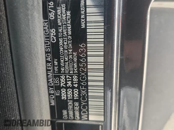 ✅ 2016 Mercedes-Benz G 550 • VIN: WDCYC3KF6GX256636 • Лот: 69635295. Опубликован ранее на Copart с пробегом 91 990 миль. Бесплатный доступ к архиву аукционных продаж из США и подробный отчёт об истории автомобиля на DreamBid. Изображение 13.