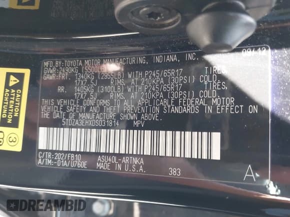 ✅ 2013 Toyota Highlander • VIN: 5TDZA3EHXDS031814 • Lot: 42653046. Wystawiony na IAAI z przebiegiem 155 433 mil. Bezpłatny archiwum sprzedaży aukcyjnych z USA i szczegółowy raport historii pojazdu na DreamBid. Zdjęcie 9.