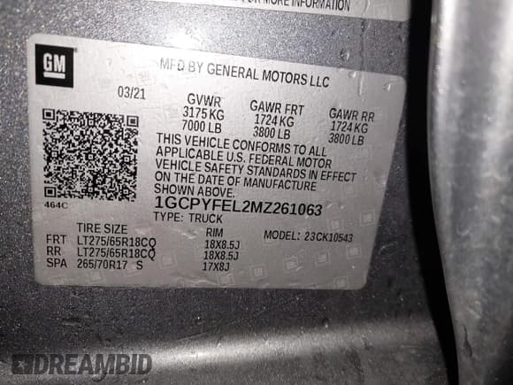 ✅ 2021 Chevrolet Silverado 1500 LT Trail Boss • VIN: 1GCPYFEL2MZ261063 • Лот: 43743393. Опубликован ранее на IAAI с пробегом 76 396 миль. Бесплатный доступ к архиву аукционных продаж из США и подробный отчёт об истории автомобиля на DreamBid. Изображение 9.