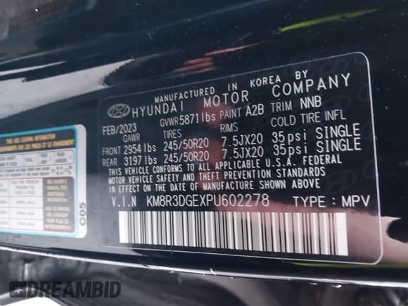 ✅ 2023 Hyundai Palisade XRT • VIN: KM8R3DGEXPU602278 • Лот: 41337728. Опубликован ранее на IAAI с пробегом 21 671 миль. Бесплатный доступ к архиву аукционных продаж из США и подробный отчёт об истории автомобиля на DreamBid. Изображение 9.