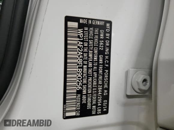 ✅ 2015 Porsche Macan Turbo • VIN: WP1AF2A58FLB90256 • Lot: 52636165. Listed on Copart with 88,325 mi. Free auction sales archive from the USA and detailed vehicle history report at DreamBid. Image 15.