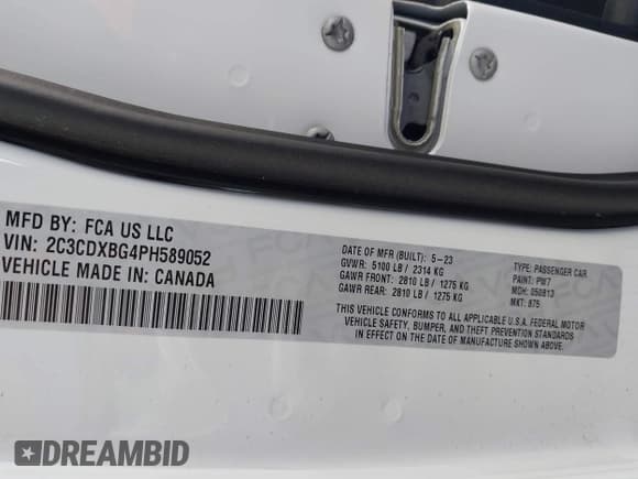 ✅ 2023 Dodge Charger SXT • VIN: 2C3CDXBG4PH589052 • Лот: 43369455. Опубликован ранее на IAAI с пробегом 31 027 миль. Бесплатный доступ к архиву аукционных продаж из США и подробный отчёт об истории автомобиля на DreamBid. Изображение 9.