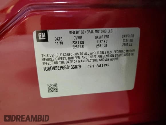 ✅ 2011 Cadillac CTS-V • VIN: 1G6DV5EP6B0133079 • Lot: 80215014. Wystawiony na Copart z przebiegiem 92 785 mil. Bezpłatny archiwum sprzedaży aukcyjnych z USA i szczegółowy raport historii pojazdu na DreamBid. Zdjęcie 12.