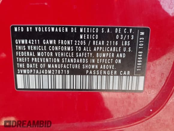 ✅ 2013 Volkswagen Jetta SE • VIN: 3VWDP7AJ4DM278719 • Lot: 42304489. Wystawiony na IAAI z przebiegiem 147 857 mil. Bezpłatny archiwum sprzedaży aukcyjnych z USA i szczegółowy raport historii pojazdu na DreamBid. Zdjęcie 9.