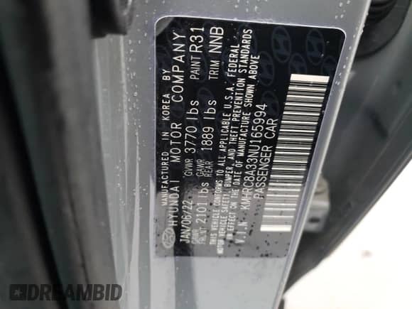 ✅ 2022 Hyundai Venue SEL • VIN: KMHRC8A33NU165994 • Лот: 81806334. Размещён на Copart с пробегом 36 935 миль миль. Получите бесплатный доступ к архиву аукционных продаж из США и посмотрите подробный отчёт об истории автомобиля на DreamBid. Изображение 13.