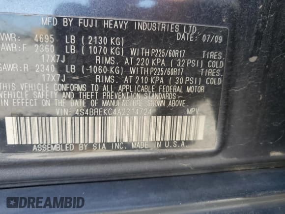 ✅ 2010 Subaru Outback Limited Power Moon • VIN: 4S4BREKC4A2314724 • Лот: 72048165. Опубликован ранее на Copart с пробегом 204 425 миль. Бесплатный доступ к архиву аукционных продаж из США и подробный отчёт об истории автомобиля на DreamBid. Изображение 12.