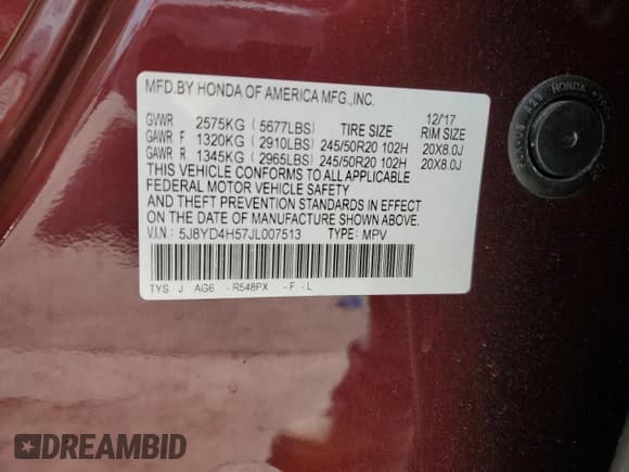 ✅ 2018 Acura MDX Technology • VIN: 5J8YD4H57JL007513 • Lot: 52804545. Listed on Copart with 162,472 mi. Free auction sales archive from the USA and detailed vehicle history report at DreamBid. Image 13.