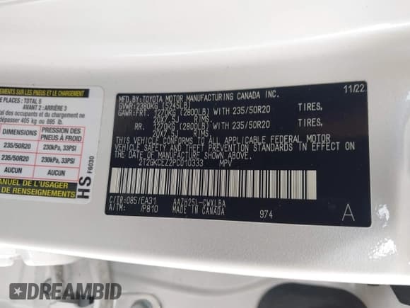 ✅ 2023 Lexus NX 350h Premium • VIN: 2T2GKCEZ2PC010333 • Лот: 42641664. Опубликован ранее на IAAI с пробегом 35 369 миль. Бесплатный доступ к архиву аукционных продаж из США и подробный отчёт об истории автомобиля на DreamBid. Изображение 9.