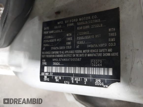 ✅ 2010 Ford Transit Connect XL • VIN: NM0LS7ANXAT005567 • Lot: 42559992. Wystawiony na IAAI z przebiegiem 203 955 mil. Bezpłatny archiwum sprzedaży aukcyjnych z USA i szczegółowy raport historii pojazdu na DreamBid. Zdjęcie 9.