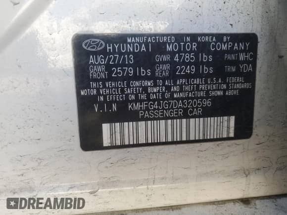 ✅ 2013 Hyundai Azera • VIN: KMHFG4JG7DA320596 • Lot: 82573004. Wystawiony na Copart z przebiegiem 137 699 mil mil. Skorzystaj z bezpłatnego archiwum sprzedaży aukcyjnych z USA i zobacz szczegółowy raport historii pojazdu na DreamBid. Zdjęcie 15.