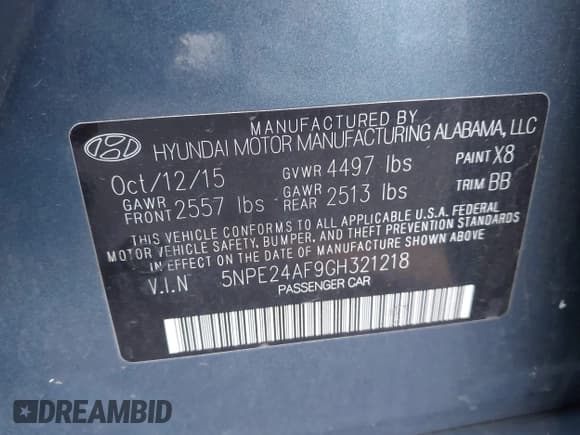 ✅ 2016 Hyundai Sonata SE • VIN: 5NPE24AF9GH321218 • Лот: 43627366. Опубликован ранее на IAAI с пробегом 107 794 миль. Бесплатный доступ к архиву аукционных продаж из США и подробный отчёт об истории автомобиля на DreamBid. Изображение 9.