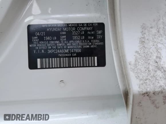 ✅ 2021 Hyundai Accent SEL • VIN: 3KPC24A60ME147904 • Лот: 84962714. Опубликован ранее на Copart с пробегом 177 780 миль. Бесплатный доступ к архиву аукционных продаж из США и подробный отчёт об истории автомобиля на DreamBid. Изображение 14.