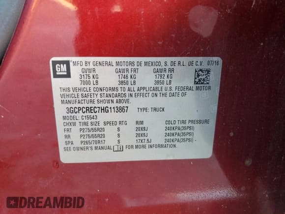 ✅ 2017 Chevrolet Silverado 1500 LT • VIN: 3GCPCREC7HG113867 • Lot: 82459895. Wystawiony na Copart z przebiegiem Nie podano. Bezpłatny archiwum sprzedaży aukcyjnych z USA i szczegółowy raport historii pojazdu na DreamBid. Zdjęcie 13.