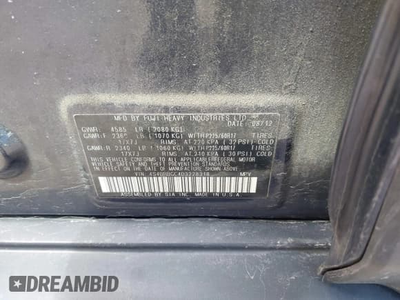 ✅ 2013 Subaru Outback Premium • VIN: 4S4BRBGC4D3228318 • Лот: 42098245. Опубликован ранее на IAAI с пробегом 111 884 миль. Бесплатный доступ к архиву аукционных продаж из США и подробный отчёт об истории автомобиля на DreamBid. Изображение 9.