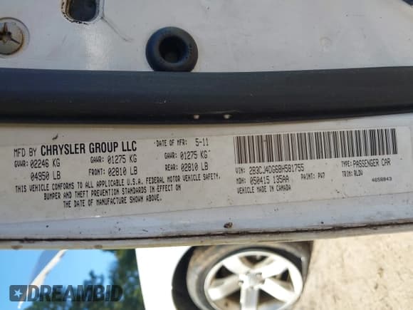 ✅ 2011 Dodge Challenger • VIN: 2B3CJ4DG6BH581755 • Lot: 43572705. Wystawiony na IAAI z przebiegiem Nie podano. Bezpłatny archiwum sprzedaży aukcyjnych z USA i szczegółowy raport historii pojazdu na DreamBid. Zdjęcie 9.