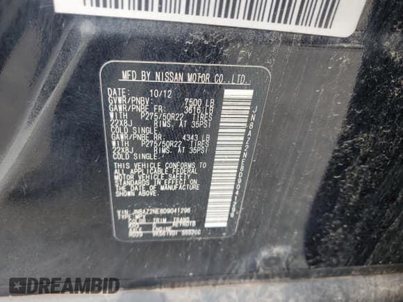 ✅ 2013 Infiniti QX56 • VIN: JN8AZ2NE8D9041296 • Лот: 57663225. Опубликован ранее на Copart с пробегом 236 137 миль. Бесплатный доступ к архиву аукционных продаж из США и подробный отчёт об истории автомобиля на DreamBid. Изображение 13.