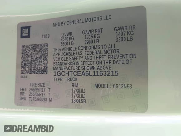 ✅ 2020 Chevrolet Colorado 4WD LT • VIN: 1GCHTCEA6L1163215 • Lot: 43206313. Listed on IAAI with 144,189 mi. Free auction sales archive from the USA and detailed vehicle history report at DreamBid. Image 9.