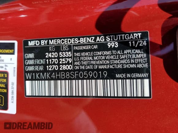 ✅ 2025 Mercedes-Benz CLE 300 • VIN: W1KMK4HB8SF059019 • Lot: 67435895. Listed on Copart with 536 mi. Free auction sales archive from the USA and detailed vehicle history report at DreamBid. Image 13.