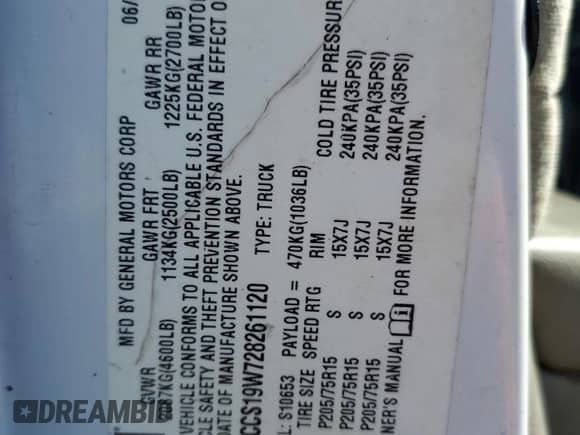 2002 Chevrolet S-10 LS с VIN 1GCCS19W728261120, выставлен на аукционе Copart как лот 75991714 с пробегом 259 460 миль миль и Списание • Salvage title. История ставок и продаж доступна на DreamBid. Изображение 12.