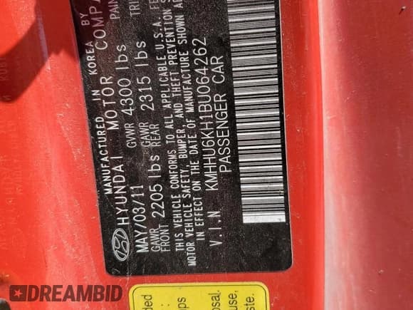 ✅ 2011 Hyundai Genesis Coupe Grand Touring • VIN: KMHHU6KH1BU064262 • Lot: 51989285. Wystawiony na Copart z przebiegiem 83 453 mil. Bezpłatny archiwum sprzedaży aukcyjnych z USA i szczegółowy raport historii pojazdu na DreamBid. Zdjęcie 13.