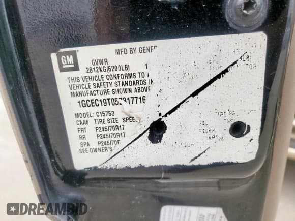 ✅ 2005 Chevrolet Silverado 1500 LT • VIN: 1GCEC19T05Z317716 • Лот: 58046315. Опубликован ранее на Copart с пробегом 249 509 миль. Бесплатный доступ к архиву аукционных продаж из США и подробный отчёт об истории автомобиля на DreamBid. Изображение 12.