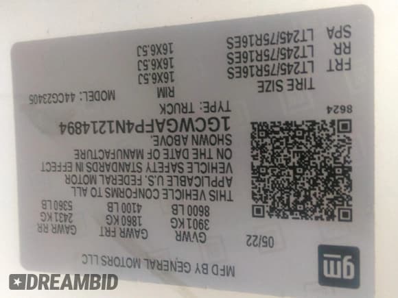 ✅ 2022 Chevrolet Express Cargo • VIN: 1GCWGAFP4N1214894 • Lot: 42914381. Listed on IAAI with Not provided. Free auction sales archive from the USA and detailed vehicle history report at DreamBid. Image 9.