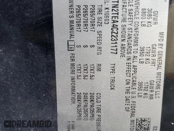 ✅ 2012 GMC Sierra 1500 Work Truck • VIN: 1GTN2TEA4CZ231177 • Lot: 84171115. Listed on Copart with 134,979 mi. Free auction sales archive from the USA and detailed vehicle history report at DreamBid. Image 12.