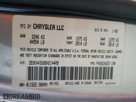 2008 Dodge Charger SE с VIN 2B3KA43G88H214409, выставлен на аукционе Copart как лот 81585974 с пробегом 144 673 миль миль и Списание • Salvage title. История ставок и продаж доступна на DreamBid. Изображение 12.