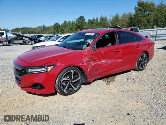 ✅ 2021 Honda Accord Sport • VIN: 1HGCV2F31MA033697 • Lot: 89544555. Listed on Copart with 33,058 mi. Free auction sales archive from the USA and detailed vehicle history report at DreamBid. Image 1.