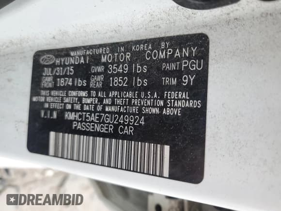 ✅ 2016 Hyundai Accent GL • VIN: KMHCT5AE7GU249924 • Лот: 85342124. Опубликован ранее на Copart с пробегом 129 368 миль. Бесплатный доступ к архиву аукционных продаж из США и подробный отчёт об истории автомобиля на DreamBid. Изображение 12.