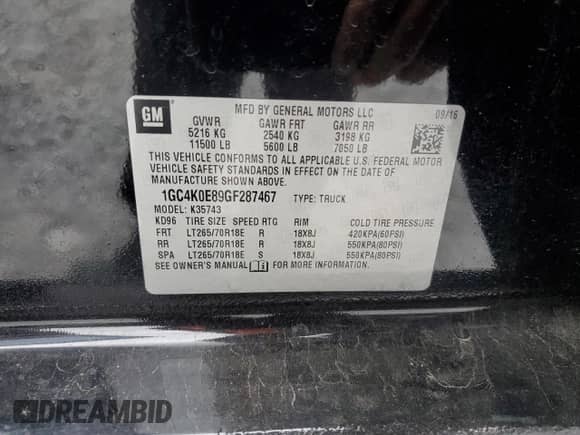 2016 Chevrolet Silverado 3500HD LTZ z VIN 1GC4K0E89GF287467, wystawiony jako Copart lot #79270264 z przebiegiem 147 184 mil mil oraz Szkoda całkowita • Salvage title. Historia ofert i sprzedaży dostępna na DreamBid. Obrazek 12.