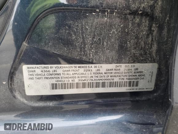 ✅ 2010 Volkswagen Jetta Limited Edition • VIN: 3VWRZ7AJ0AM099928 • Lot: 57291895. Wystawiony na Copart z przebiegiem 118 451 mil. Bezpłatny archiwum sprzedaży aukcyjnych z USA i szczegółowy raport historii pojazdu na DreamBid. Zdjęcie 12.