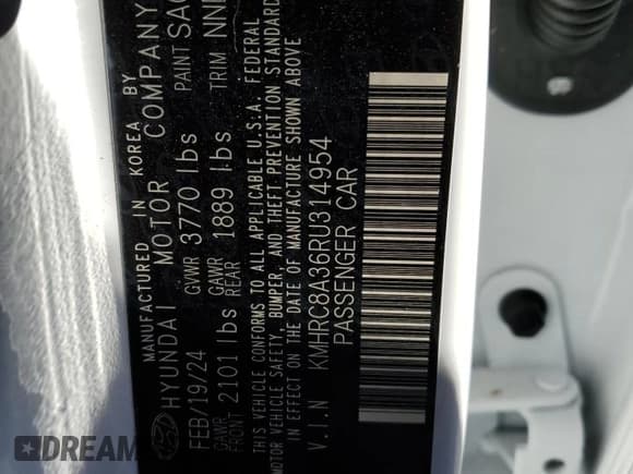 ✅ 2024 Hyundai Venue SEL • VIN: KMHRC8A36RU314954 • Lot: 81377964. Listed on Copart with 51 mi. Free auction sales archive from the USA and detailed vehicle history report at DreamBid. Image 14.