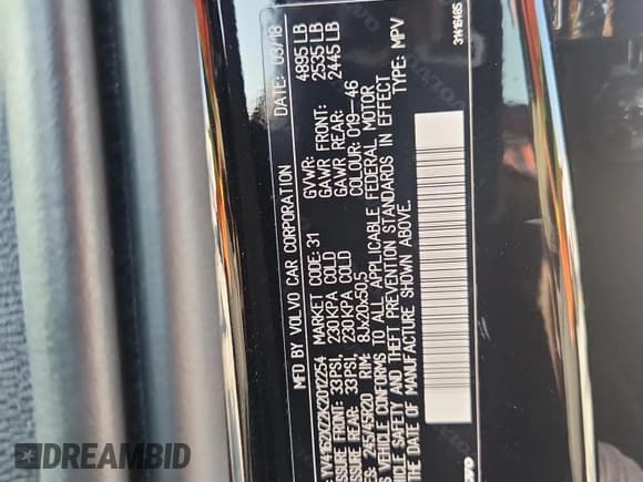 ✅ 2019 Volvo XC40 Momentum • VIN: YV4162XZ2K2012254 • Lot: 93299475. Listed on Copart with 44,791 mi. Free auction sales archive from the USA and detailed vehicle history report at DreamBid. Image 13.