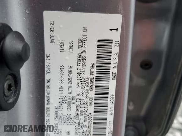 ✅ 2021 Toyota Tacoma TRD Off Road • VIN: 5TFCZ5AN3MX268094 • Lot: 90631785. Listed on Copart with Not provided. Free auction sales archive from the USA and detailed vehicle history report at DreamBid. Image 13.