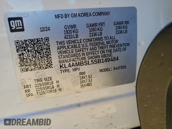 ✅ 2025 Buick Encore GX Preferred • VIN: KL4AMBSL5SB149484 • Лот: 94413015. Опубликован ранее на Copart с пробегом 21 366 миль. Бесплатный доступ к архиву аукционных продаж из США и подробный отчёт об истории автомобиля на DreamBid. Изображение 13.