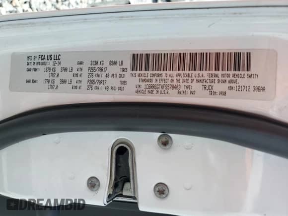 2015 Ram 1500 SLT z VIN 1C6RR6GTXFS578403, wystawiony jako Copart lot #68004065 z przebiegiem 142 903 mil mil oraz Czysty tytuł • Clean title. Historia ofert i sprzedaży dostępna na DreamBid. Obrazek 12.