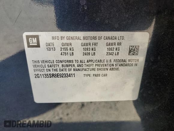 ✅ 2014 Chevrolet Impala LT Eco • VIN: 2G1135SR8E9233411 • Лот: 65848735. Опубликован ранее на Copart с пробегом 108 224 миль. Бесплатный доступ к архиву аукционных продаж из США и подробный отчёт об истории автомобиля на DreamBid. Изображение 12.