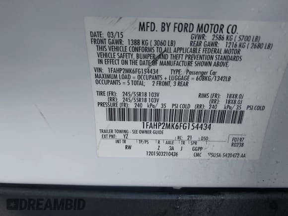 ✅ 2015 Ford Police Interceptor • VIN: 1FAHP2MK6FG154434 • Lot: 43709632. Wystawiony na IAAI z przebiegiem 125 881 mil. Bezpłatny archiwum sprzedaży aukcyjnych z USA i szczegółowy raport historii pojazdu na DreamBid. Zdjęcie 9.