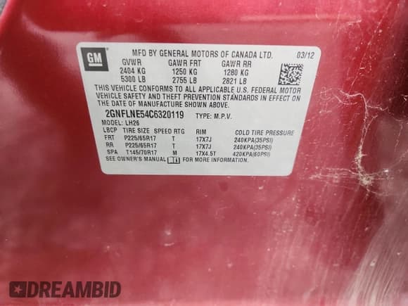 ✅ 2012 Chevrolet Equinox 2LT • VIN: 2GNFLNE54C6320119 • Лот: 83927505. Опубликован ранее на Copart с пробегом 125 553 миль. Бесплатный доступ к архиву аукционных продаж из США и подробный отчёт об истории автомобиля на DreamBid. Изображение 13.